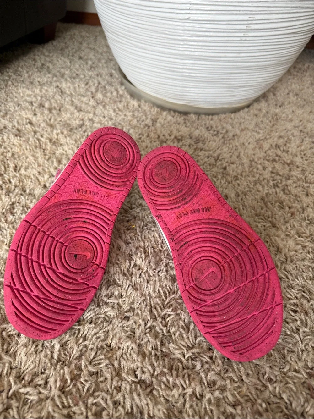 Nike Kids White and Hot Pink Dunk Low